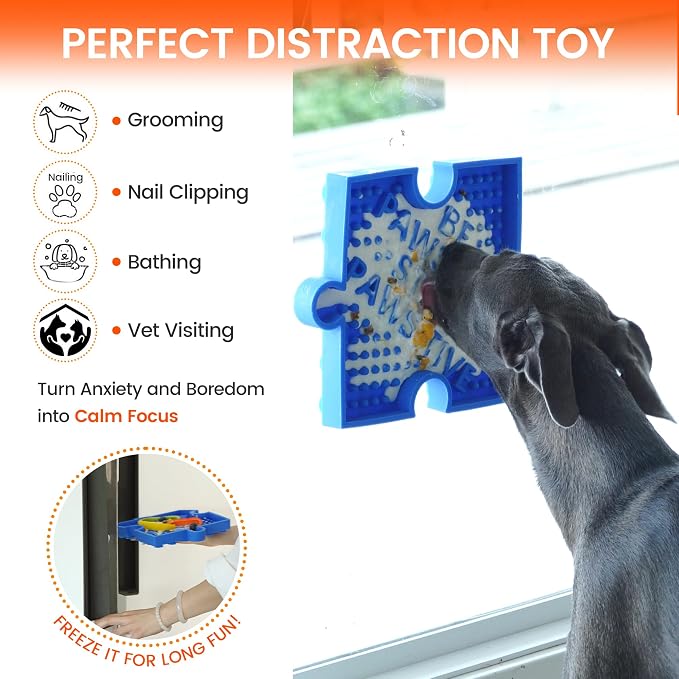 HowGo Puzzle Slow Feeder Lick Mat for Dogs, 38+ Suction Cups | Non-Slip Heavy Duty Maze Enrichment Bowl BPA-Free Silicone | Reduce Boredom Anxiety Free Combination (1PC, Red)