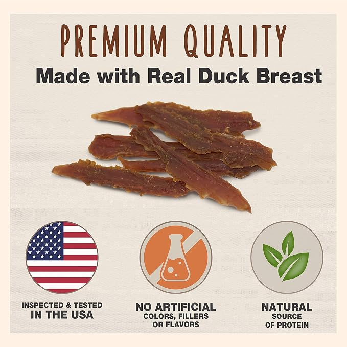 Cadet Gourmet Duck Jerky Dog Treats For Training - Healthy & Natural Dog Training Treats for Small & Large Breeds - Inspected & Tested in USA (28 oz.)