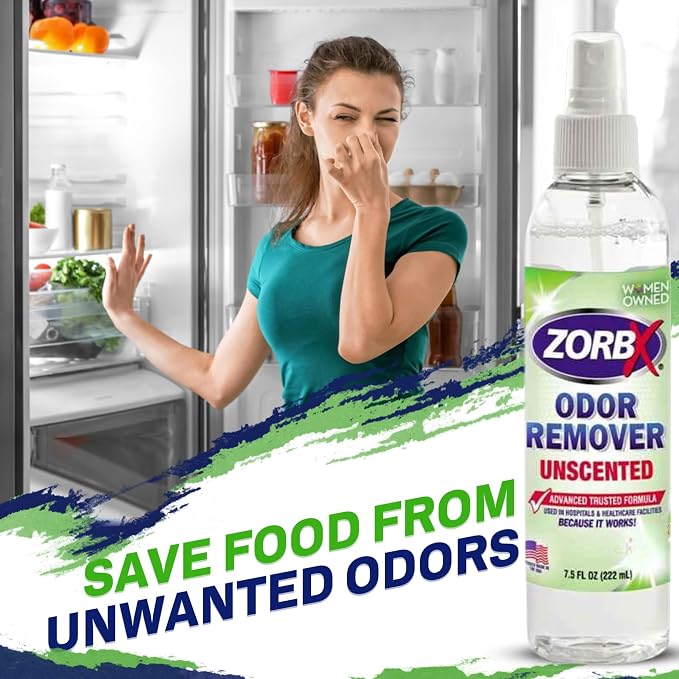ZORBX Bundle of Odor Remover Sprays and Refill Solution - Perfect Solution for Funky and Foul Smells - All-Purpose Deodorizer Bundle - Includes 4 Odor Remover Sprays (7.5 Fl Oz) & Gallon (128 Fl Oz)