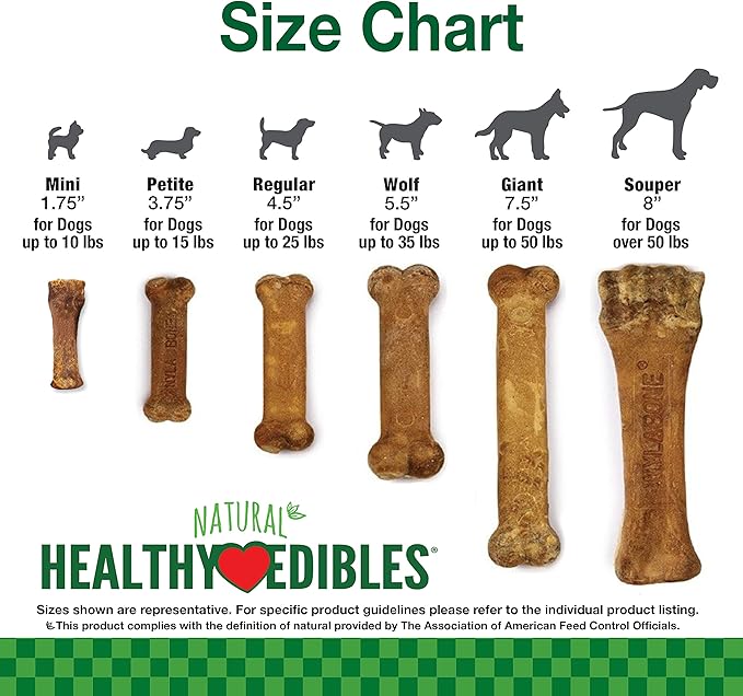 Nylabone Healthy Edibles Natural Puppy Chews Long Lasting Treats for Puppies, Lamb & Apple Flavor, X-Small/Petite (8 Count)