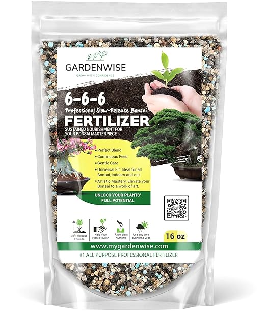 GARDENWISE Bonsai Fertilizer Pellets – Slow-Release Bonsai Tree Fertilizer & Food for Compact Growth, Dense Branching & Healthy Roots | Ideal for All Bonsai & Money Tree (16 OZ)