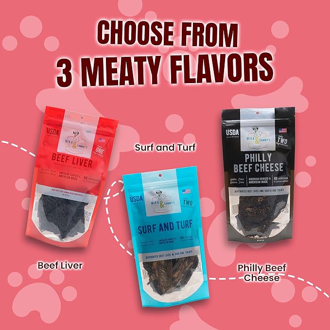 Mika & Sammy's Gourmet Jerky Dog Treats Made in the USA. (Beef Liver 5 Oz)