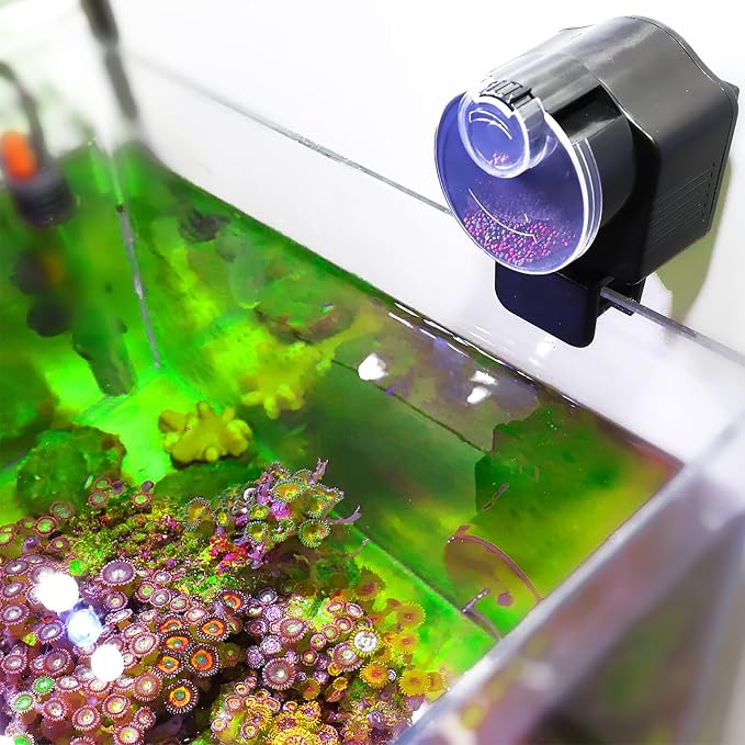Plplaaoo Automatic Fish Feeder for Aquarium | Battery Operated Automatic Fish Feeder with Adjustable Portion Control | Auto Vacation Timer Fishs Feeders for Flake,Pellet & Strip(Not Include Batterie)