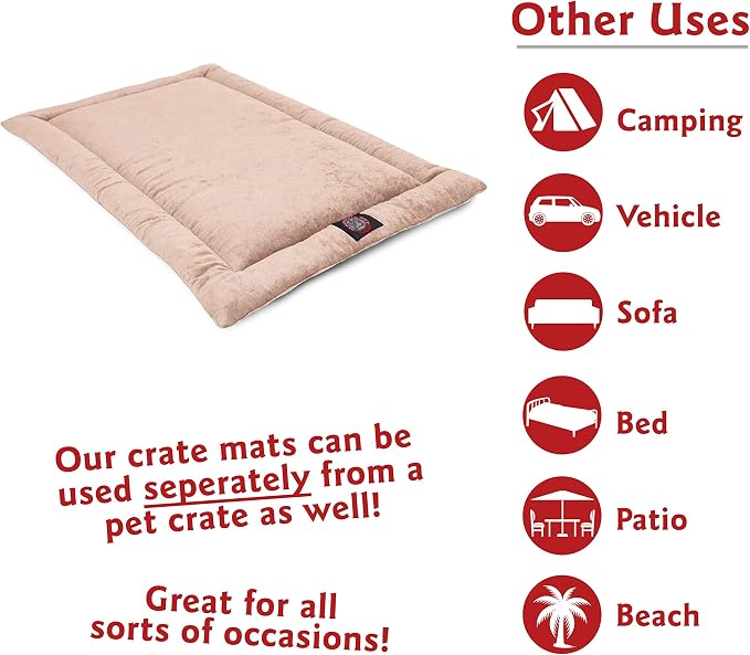 Majestic Pet Orthopedic Memory Foam Dog Crate Mat - Plush Pet Bed Pad for Crates & Kennels | USA Crafted | 36"x23" Villa Pearl