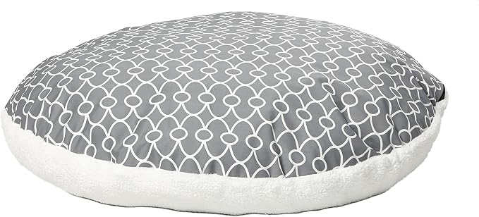 MidWest Homes for Pets Over-Stuffed Dog Bed feat Teflon with Gray/Fleece Pattern, Large
