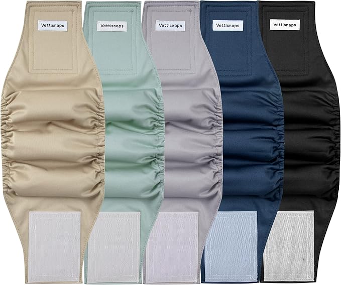 ttisnaps 5 Pack Dog Diapers Male Reusable Belly Bands Washable for Large Male Dogs, High Absorbency for Puppy & Doggy, Size XL