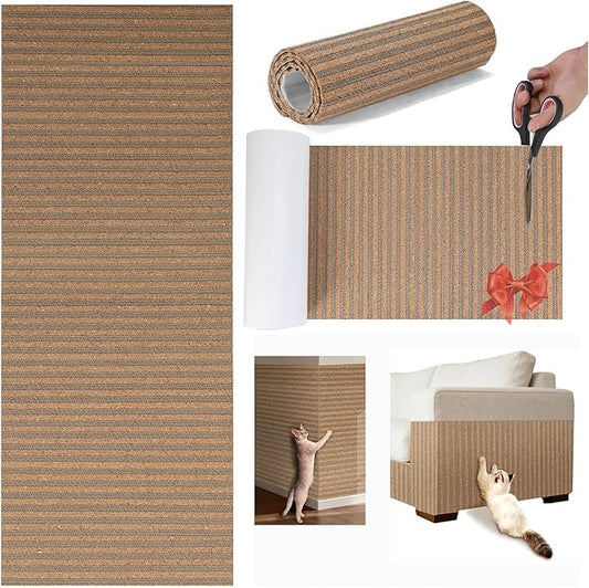 Natural Cork-Cat Scratch Pad-Cat Scratch Mat Rug-Avoid Cat Couch Protector-Cat Scratch Furniture Protector for Post/Sofa/Floor-Indoor Wall Scratchers-Cat Scratching Carpets-Stretching-Kitty Gifts