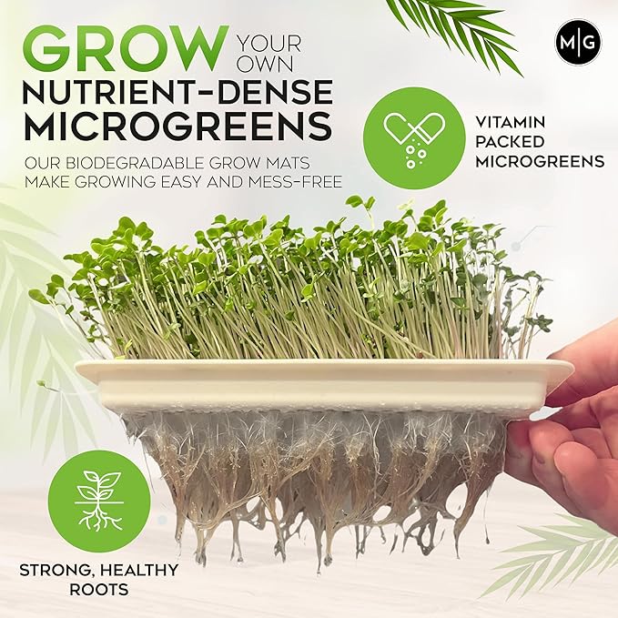 Sproutlet Self-Watering Microgreens Growing Kit – Easy Indoor Garden for Fresh Microgreens in Days – Reusable Trays, Organic Seeds & Grow Mats – No Soil, No Mess (Pearl, 3-Pack)