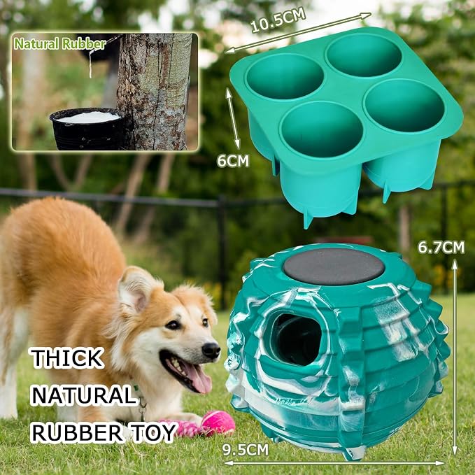 XHX Long-Lasting Interactive Dog Toy to Keep Your Pup Busy and Distracted - Safe for Dogs - Low-Mess Design - Dog Toys for Medium and Large Dogs 25-75 lbs(Medium，Green and White)
