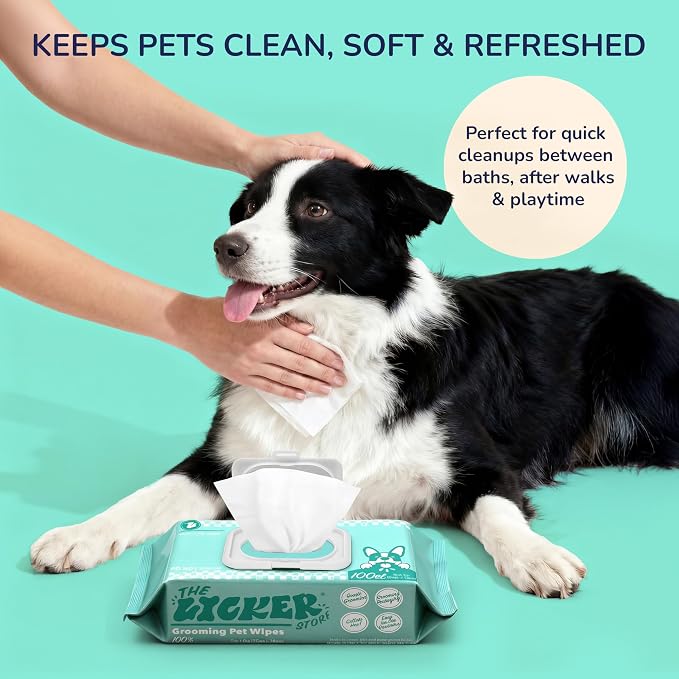 PWP1001A-4SET Biodegradable Dog Wipes for Grooming Paws and Body, Hypoallergenic Pet Wipes with Aloe Vera, Chamomile & Coconut Oil, Gentle Cleansing and Deodorizing, 400 Count