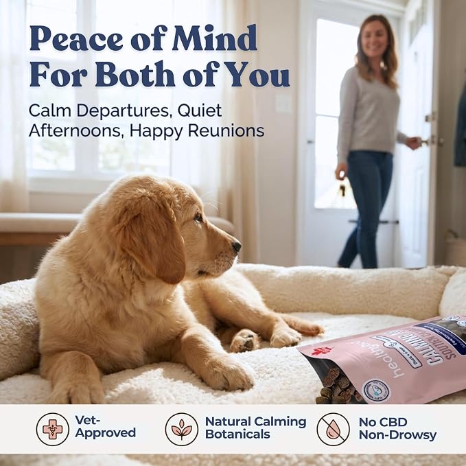 healthybud Calming Aid, Natural Duck Dog Treats & Toppers for Stress Relief - Dog Separation Anxiety, Stress Reduction, Aggression Relief - Support Calm, Immunity Health (14.1 Ounces)