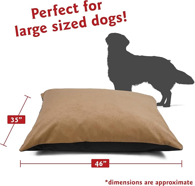 Majestic Pet Rectangle Large Dog Bed Washable – Non Slip Comfy Pet Bed – Dog Crate Bed Super Value Pillow Dog Bed – Dog Kennel Bed for Sleeping - Dog Bed Large Breed 46 x 35 Inch – Villa Pearl
