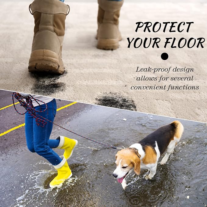 4 Pieces Shoe Tray for Entryway, Waterproof Boot Tray Shoe Mat Multi-Purpose Dog Cat Bowl Mat Pet Food Tray Boot Mat for Entryway Indoor Outdoor Floor Protection (Grey,30 x 15 x 1.2 Inch)