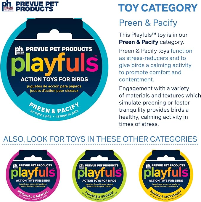 Prevue Pet Products Preen & Pacify Calypso Creations Dagwood Bird Toy - Accessories for Medium to Large Birds, Hanging Birdcage Accessory for Shredding, Pulling, Pecking, and Interactive Engagement