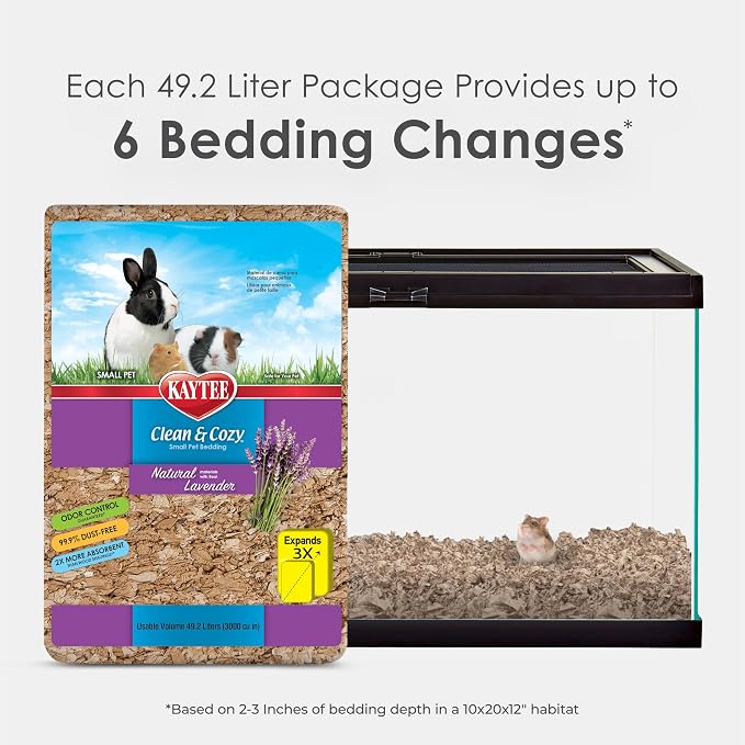 Kaytee Clean & Cozy Natural Bedding with Lavender 49.2 Liters