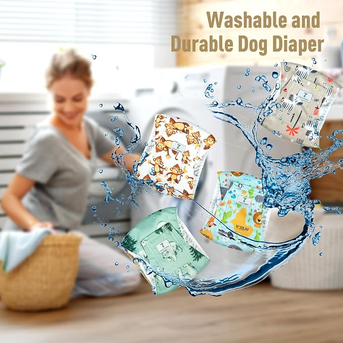 4Pack Dog Diapers Male,Reusable Leakproof Pet Soft Dog Belly Band Wraps,High Absorbency Male Dog Diaper,Wider Washable Belly Band for Doggy Incontinence and Puppy Training XXL