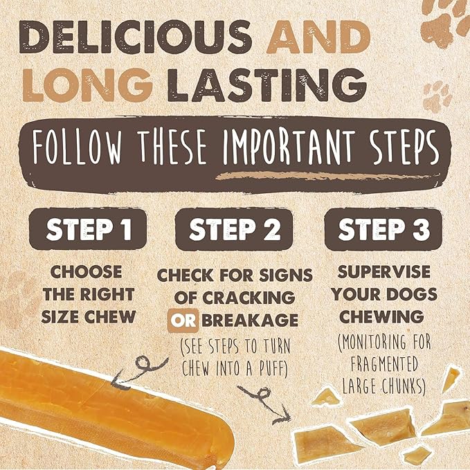 Mighty Paw Yak Cheese Chews for Dogs | All-Natural Long Lasting Pet Treats. Odorless and Great for Oral Health. Limited-Ingredient Chews for Puppies & Power-Chewers (Small, 24 Pack)