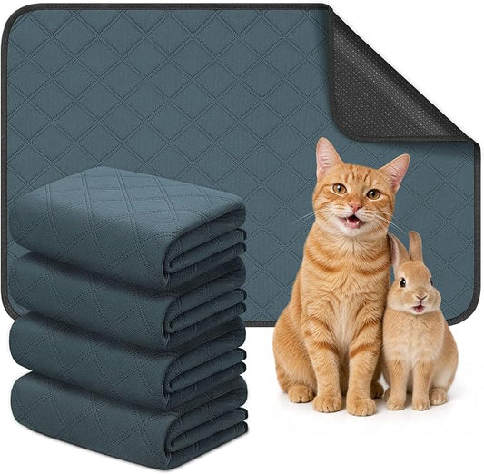 Siedihit Washable Reusable Pet Pee Pads, Absorbent Non-Slip Training Mat for Dog Cat Rabbit Puppy Kitten, Whelping Playpen Crate Bed Cage Home Indoor Outdoor (Small - 4pack, Rectangle)