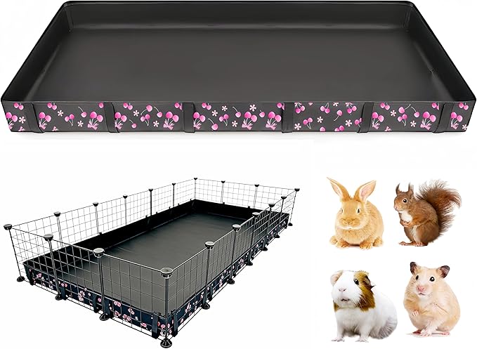 DZWLKJ Guinea Pig Cage Liner,Washable Tarp Bottom Base,Cherry Graphic,36"x72", Reusable for Rabbit, Chinchilla, Hedgehog, Ferret & Other Small Animals.