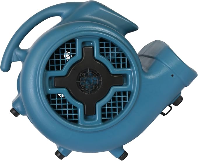 XPOWER X-830 Pro 1 HP 3600 CFM Centrifugal Air Mover, Carpet Dryer, Floor Fan, Blower, for Water Damage Restoration, Janitorial, Plumbing, Home Use Blue