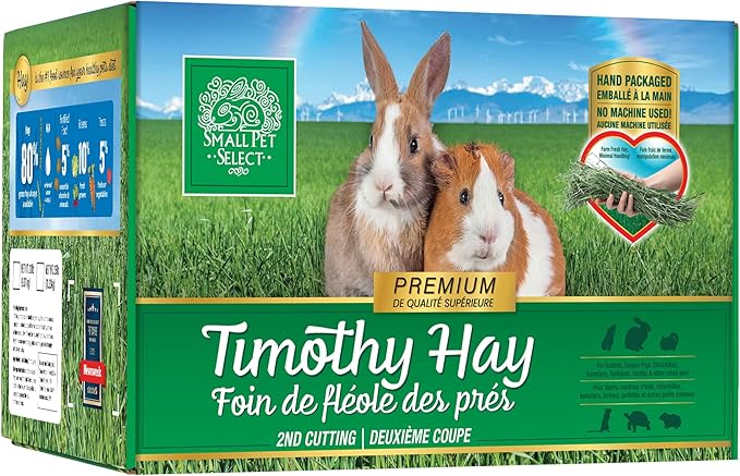 Small Pet Select 2nd Cutting Perfect Blend Timothy Hay, Food for Guinea Pig, Rabbit, Hamster, Bunny, Chinchilla, or Other Small Animals, Natural Hay Grown in The USA, 5lb