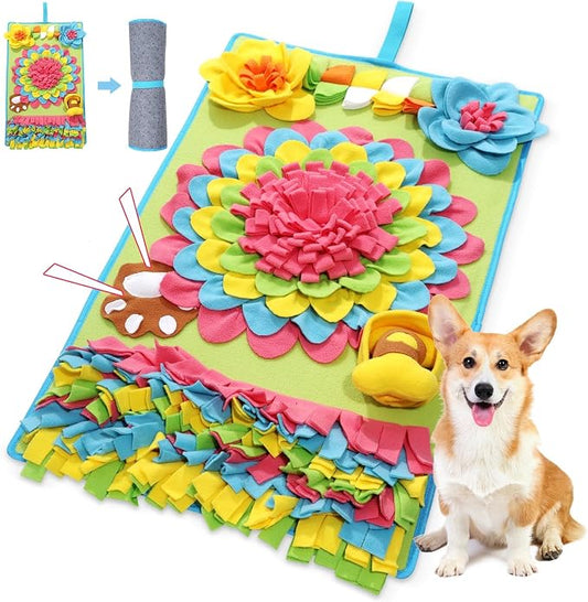 ORIA Snuffle Mat for Dogs, 30.7'' x 18.9'' Interactive Slow Feeder Mat for Mental Stimulation, Boredom & Anxiety Relief, Machine Washable Dog Puzzle Mat for Small Medium Large Dogs Puppies