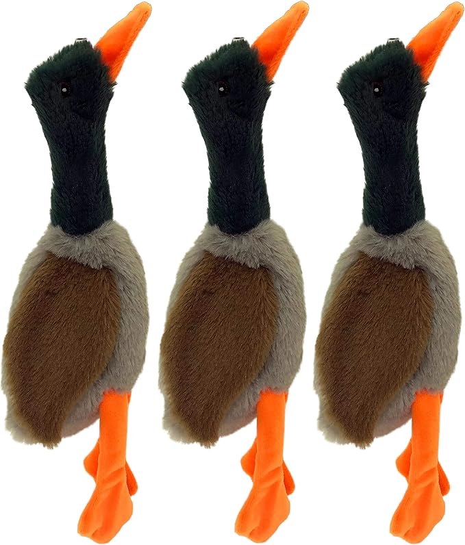 PetSport 3 Pack of Goose No Stuffies Plush Dog Toys with Squeakers, 15 Inch, Goose (Pack of 3)