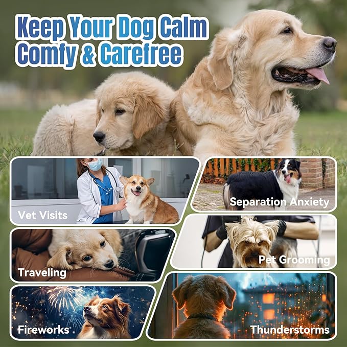 Dog Calming Chews- Sleep Aid Melatonin for Dogs Anxiety Stress Relief Noise, Thunder, Barking, Separation, Calming Chews for Dogs Small Medium Large & All Breeds, 200ct