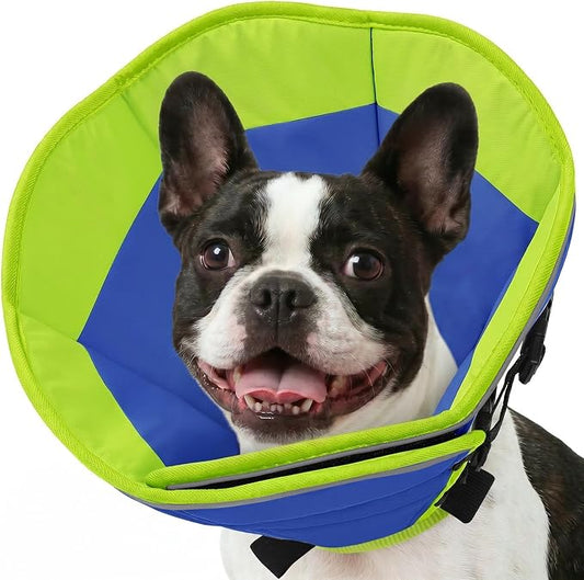 AOFITEE Soft Dog Cone Collar, Adjustable Dog Cones Alternative for Small Dogs, Cone for Dogs to Stop Licking, Elizabethan Recovery Cones After Surgery with Quick Release Buckle(Bluegreen,Small)