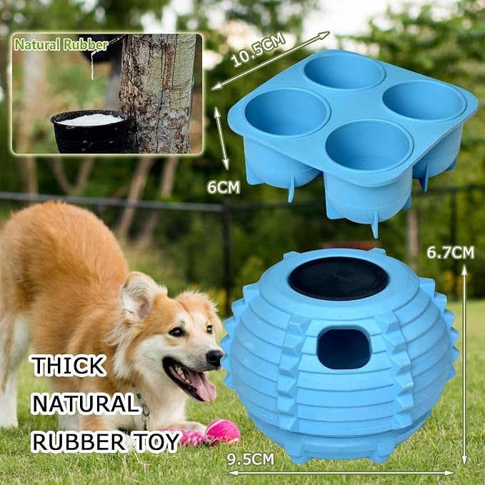 XHX Long-Lasting Interactive Dog Toy to Keep Your Pup Busy and Distracted - Safe for Dogs - Low-Mess Design - Dog Toys for Medium and Large Dogs 25-75 lbs(Blue, Medium)