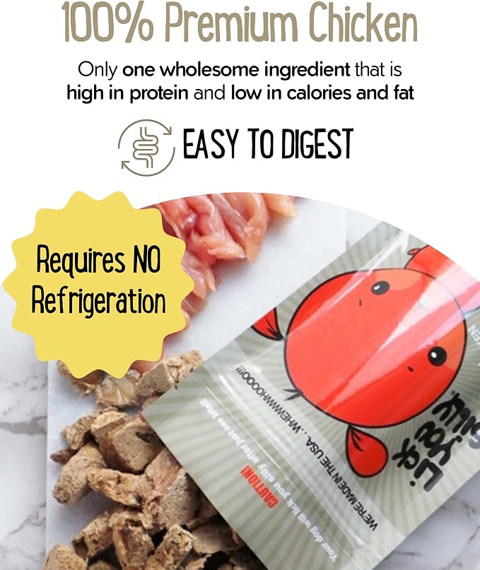 Lick You Silly Freeze-Dried Chicken Liver Dog Treats | High-Protein Puppy Training Treats for Small, Medium, & Large Dogs | Grain-Free, All-Natural Pet Snacks | Made in The USA