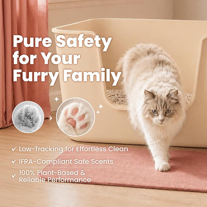 Lady N Pellet Tofu Cat Litter Boba Tea Scent, Strong Clumping, Ultra Absorbent, Dust-Free, Low Tracking, Water-Soluble, Natural Ingredients, Enviro-Probiotic Odor Control 18lb