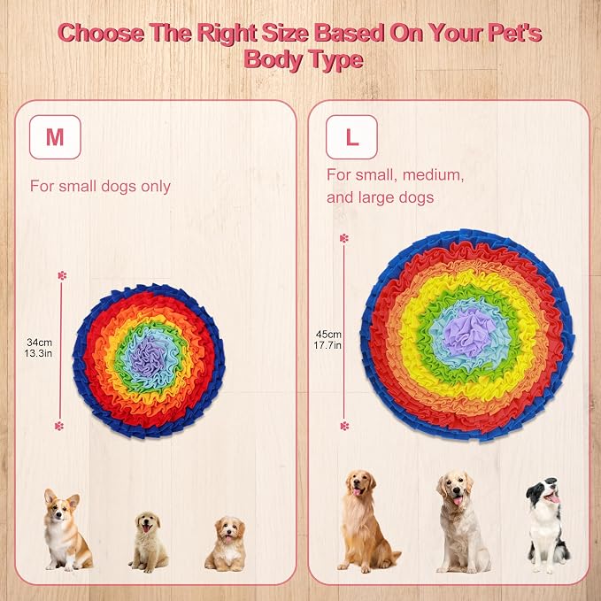 2 Pcs Snuffle Mat for Dogs, Pet Slow Feeding Interactive Toys for Smell Training, Foraging Skills, Suitable for Puppy or Cat (Large 45cm)
