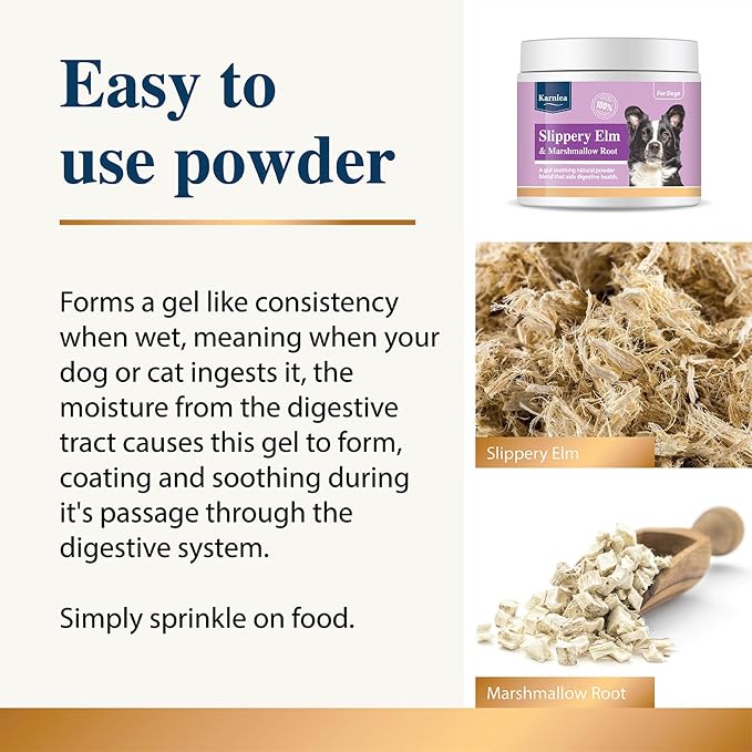 Slippery Elm & Marshmallow Root Powder 100g (2 Pack) | 100% Natural Digestive Aid for Dogs | Soothing Support | Tree Barks Powder for Dogs & Cats | Tummy Settler Diarrhoea Relief