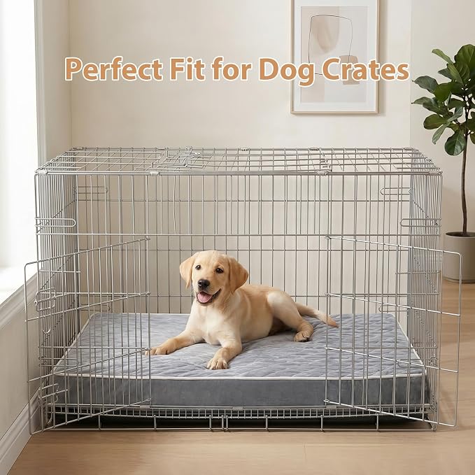 WNPETHOME Orthopedic Giant Dog Beds Large Sized Dog, Waterproof Extra Large Dogs Bed with Removable Washable Cover, Multi-Needle Quilting Dogs Crate Bed