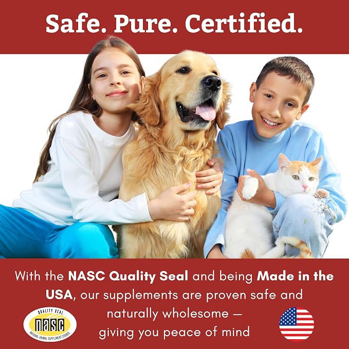 Wholistic Pet Organics Max Strength Hip and Joint Supplement for Dogs & Cats - Cat & Dog Joint Supplement Powder, Chondroitin & MSM to Support Mobility - Glucosamine for Dogs & Cats - 1 lb 113 Scoops