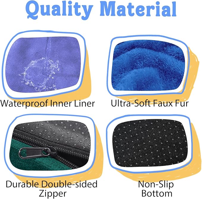 Chez Paw Large Orthopedic Dog Bed for Extra Large Dogs, Waterproof XL Egg-Crate Foam Dog Bed with Removable Washable Cover & Non-Slip Bottom, 4-Sided Bolster Support, Navy Orange 42"x30"x7.5"