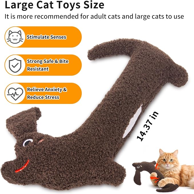 ETEKYER Cat Toys for Indoor Cats, Refillable Catnip Crinkle Kitten Toy, Carrot Pillow, Cat Nip Kitty Teeth Cleaning Toy