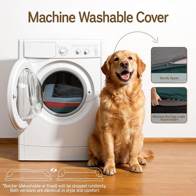 Comfort Expression Memory Foam Dog Bed - Washable Pet Bed for Big Dog Waterproof Orthopedic Dog Beds with Removable Cover ，Non-Slip Pet Couch Sofa- 36 x 27