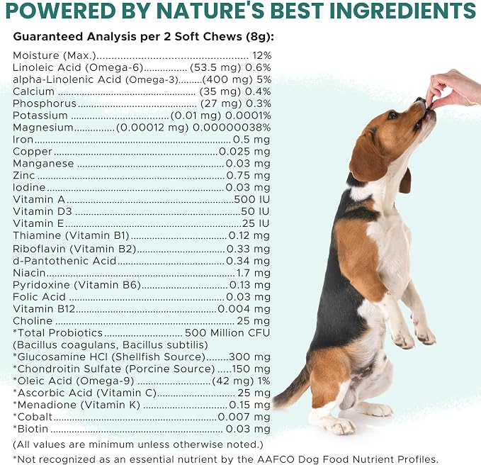 12-in-1 Multivitamin for Dogs - 240 Puppy and Senior Dog Vitamin and Supplement Soft Chews for Hip and Joint - Advanced Formula with Glucosamine, Omega 3,6,9, Vitamins, Probiotics, and More