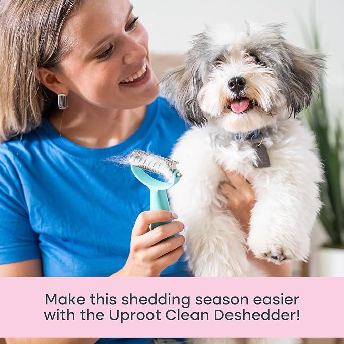 Uproot Clean Hairmageddon Survival Kit & Deshedder Set: 3 Uproot Clean Pet Hair Remover Sizes & Convenient Cat & Dog Brush for Shedding - Easy Grooming & Whole-House Fur Removal