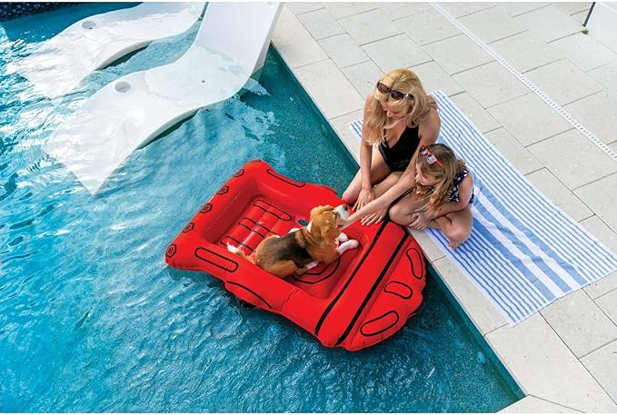 BigMouth Inc. Pool Float for Dogs, Durable Inflatable Vinyl Raft for Small to Medium Sized Dogs