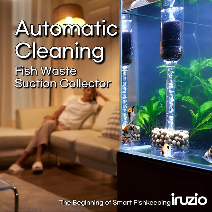 Aquarium Cleaner 2-in-1 – Small V2 (7–10.6 in Water Depth) | Air Pump Powered | Removes Debris on Top of the Substrate | Reduces Floating Fine Particles
