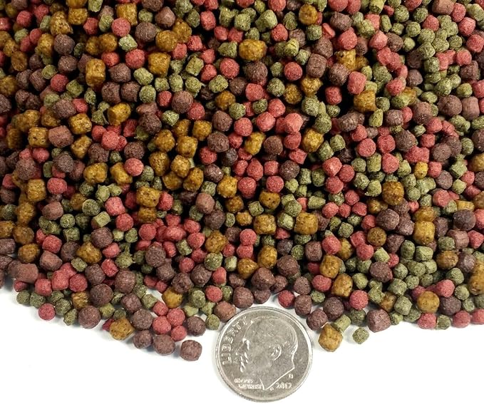 3 mm - 1/8" 4-Type Ultra Mix, High Protein Floating Pellets for Discus, Cichlids, Koifish & Pond Fish, All Aquarium Tropical Fish - 4-lbs