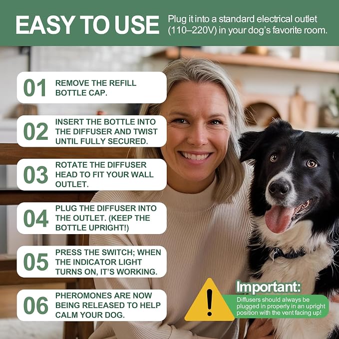 14 IN 1 Dog Calming Diffuser Kit with Night Light | 4 Plug-in Diffusers + 10 Refills (48ml Each) | New Formula Pheromone for Dogs | Anxiety Relief, Stop Barking, Reduce Stress | 300 Days Supply