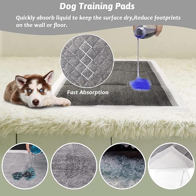 Dog Pee Pads Charcoal Puppy Pads Dog Pee Training Pads Super Absorbent & Leak-Proof Disposable Pet Piddle and Potty Pads for Puppies | Dogs | Doggie| Cats | Rabbits