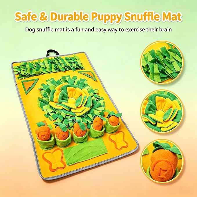 Snuffle Mat for Dogs, Slow Feeder Dog Puzzle Toy, Pet Enrichment Mat | Interactive snuffle mat encourages natural foraging, mental stimulation, slower eating, and enrichment for dogs.