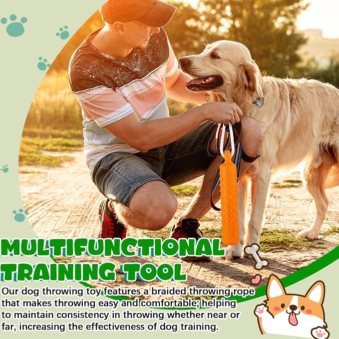 Blueweenly 4 Pcs Dog Bumper Toy for Water Retrieving Plastic Puppy Training Dummy Dog Float Toy Lightweight for Float on The Water Pool Outdoor Training Hunting Fetching (Green and Orange)