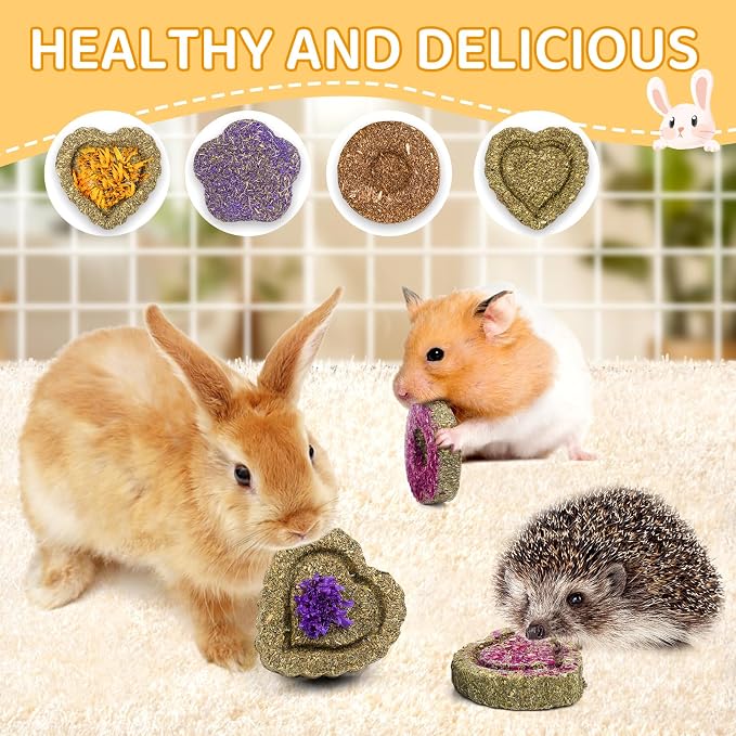 VESPRO 30PCS Guinea Pig Hay Food Natural Rabbit Chew Toys for Teeth，Hamster Toys, Bunny Chew Toys Timothy Hay Treats for Rabbits Chinchillas Rats, Small Animals Teeth Grinding