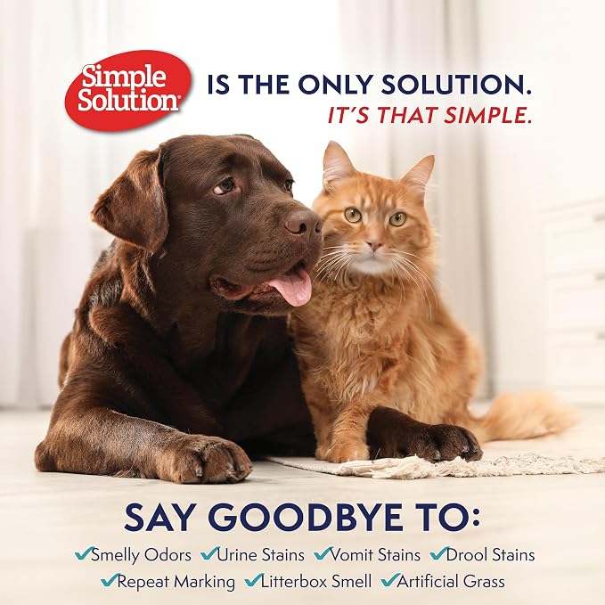 Simple Solution Extreme Pet Stain and Odor Eliminator Spray, Pee Stain Remover, Enzyme Cleaner, 3X Pro-Bacteria Cleaning Power, Dog Odor Remover, 32 oz